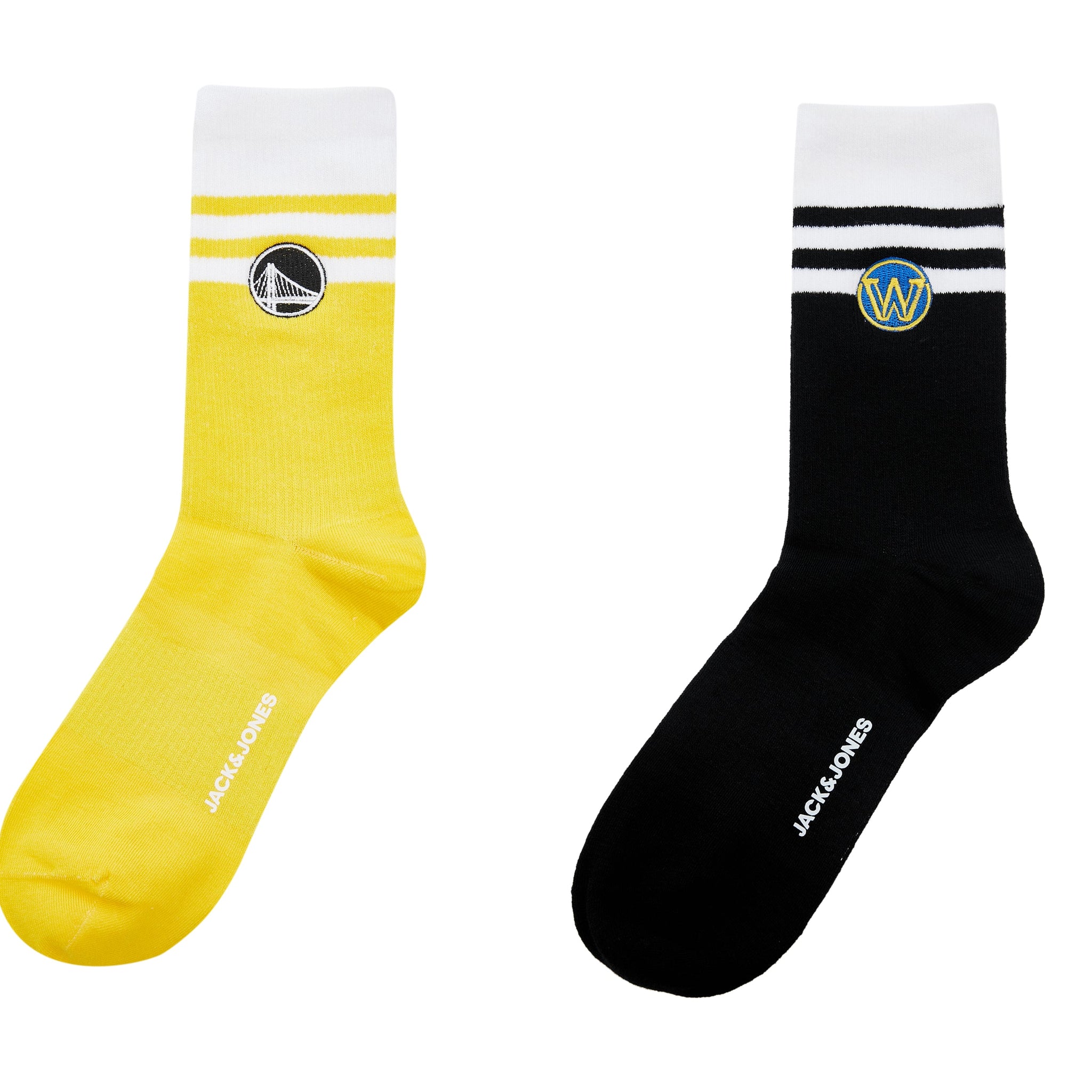 [NBA Collection] Brooklyn Nets mid-calf socks (2 pairs, one yellow and one black) 