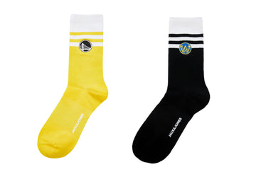 [NBA Collection] Brooklyn Nets mid-calf socks (2 pairs, one yellow and one black) 