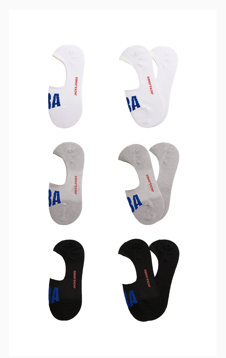 [NBA Collection] NBA LOGO socks (3 pairs, one each in black, white and gray) 