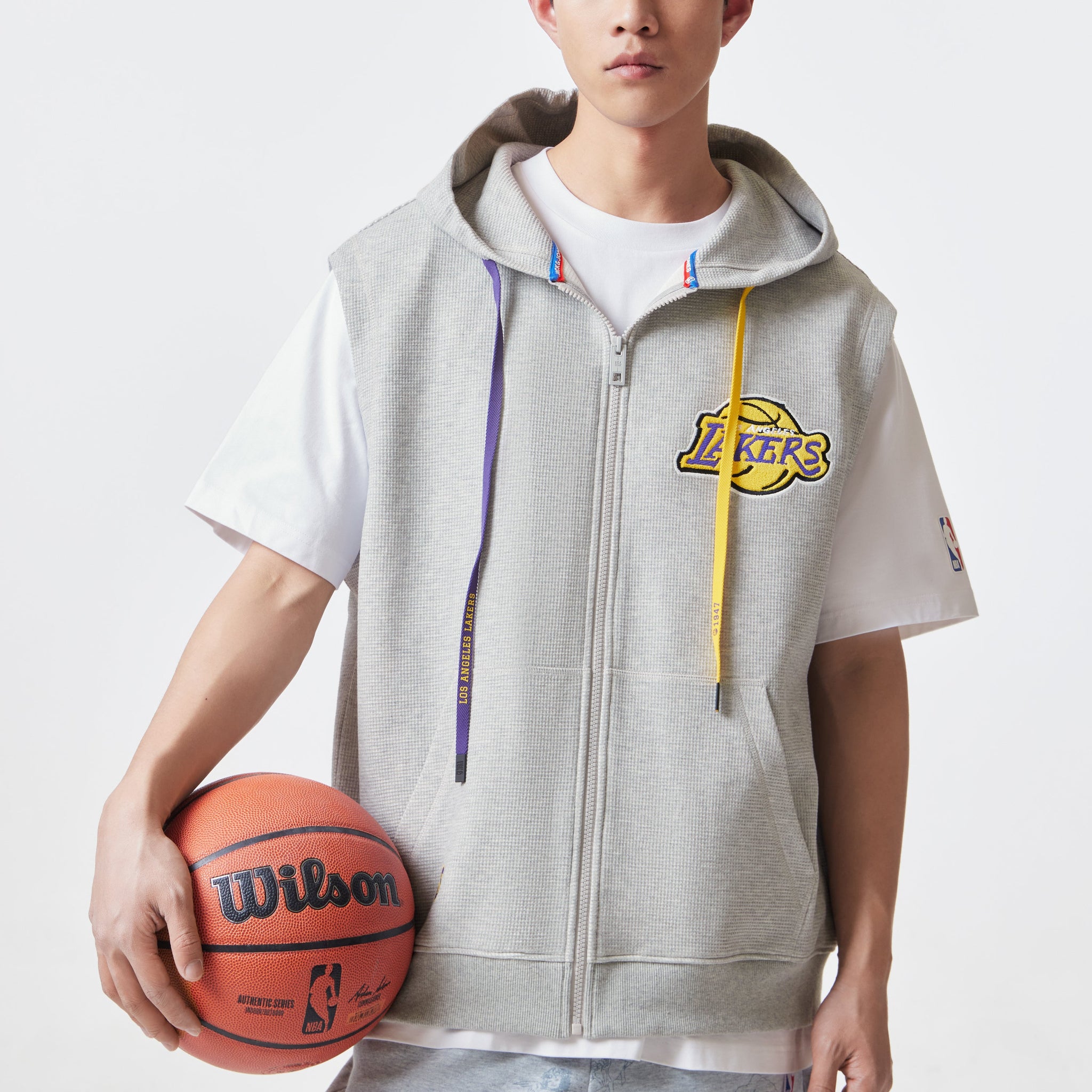 [NBA Collection] Los Angeles Lakers T-shirt hooded vest two-piece set 