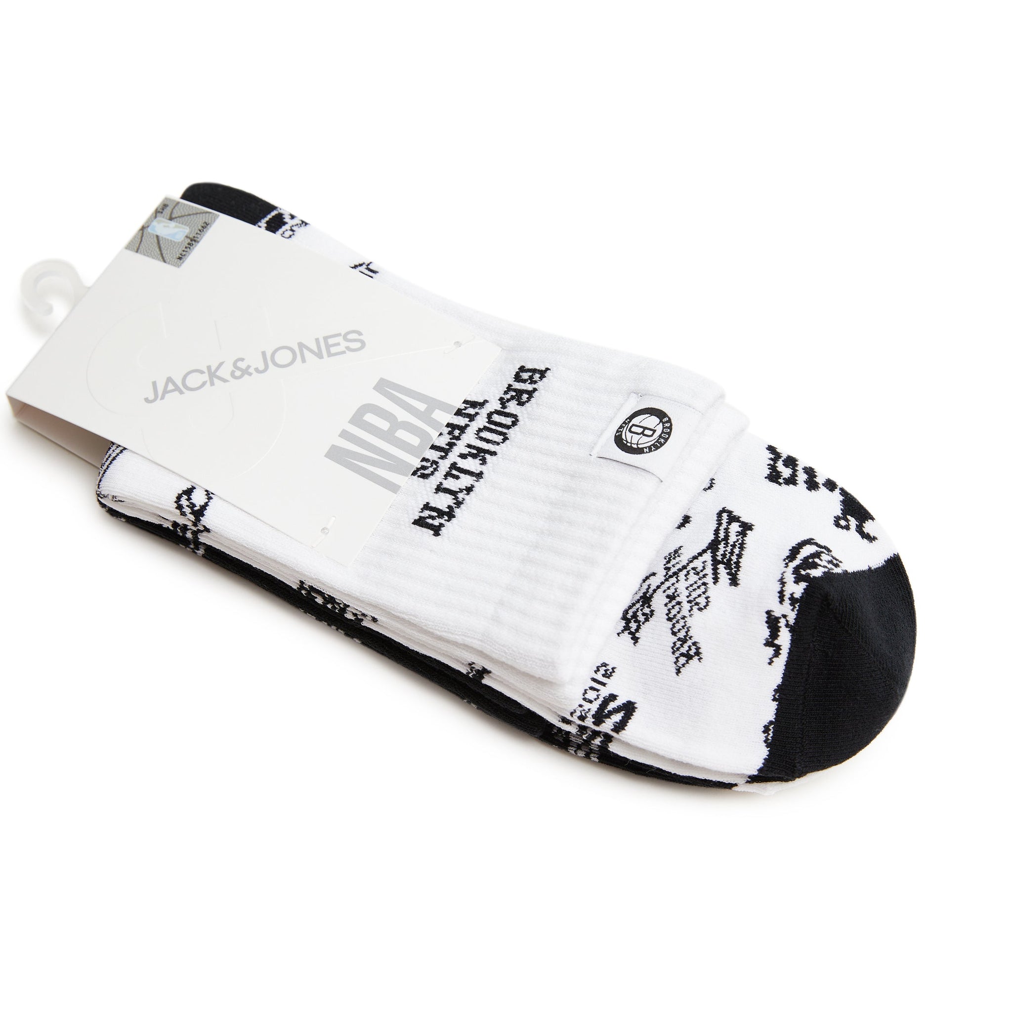 [NBA Collection] Brooklyn Nets mid-calf socks (2 pairs, one black and one white) 