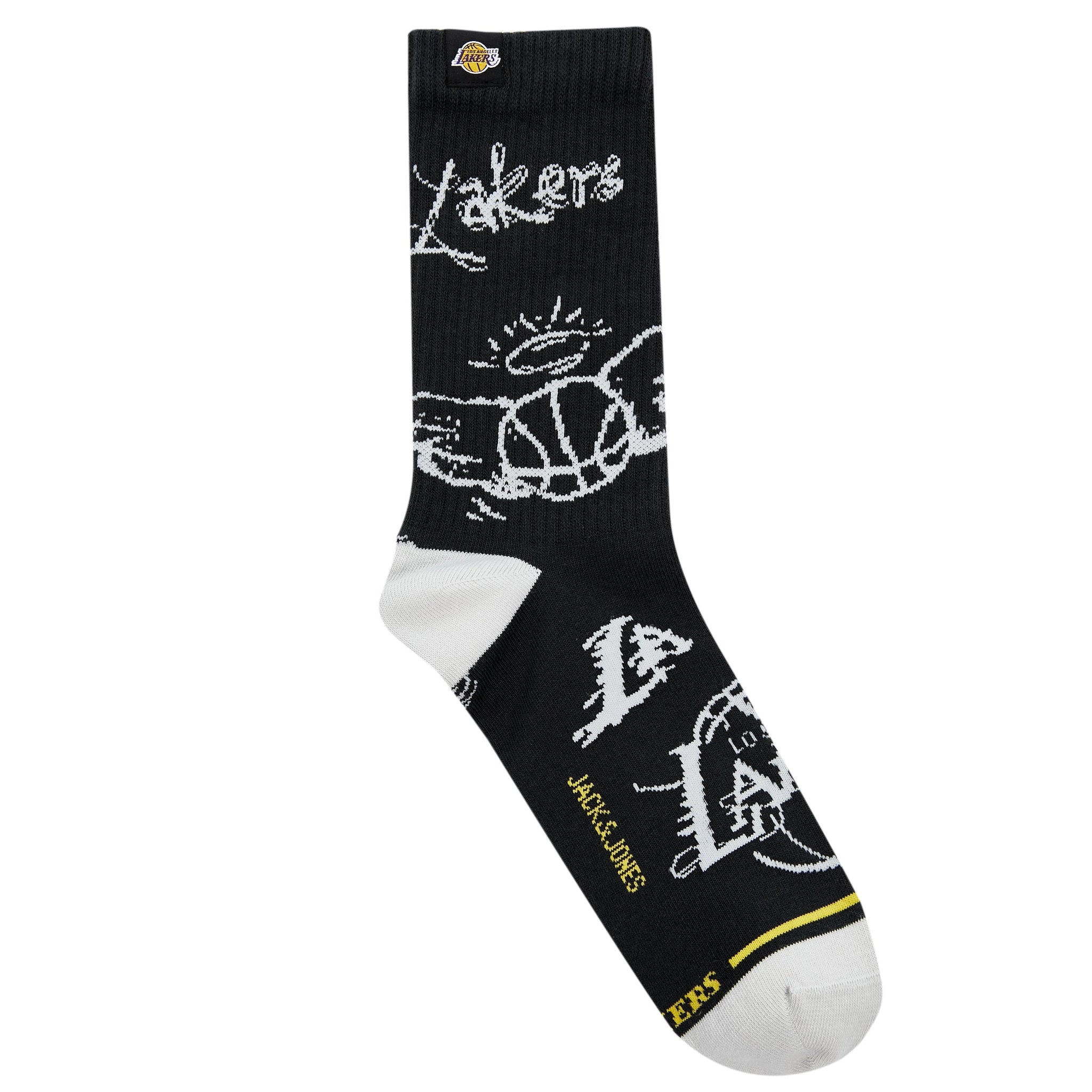 [NBA Collection] Los Angeles Lakers black mid-calf socks (1 pair) 