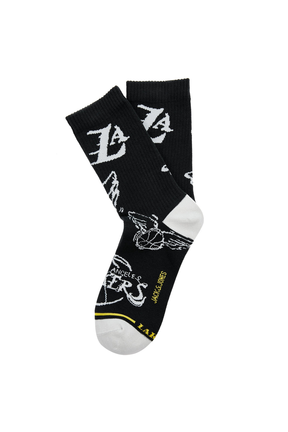 [NBA Collection] Los Angeles Lakers black mid-calf socks (1 pair) 