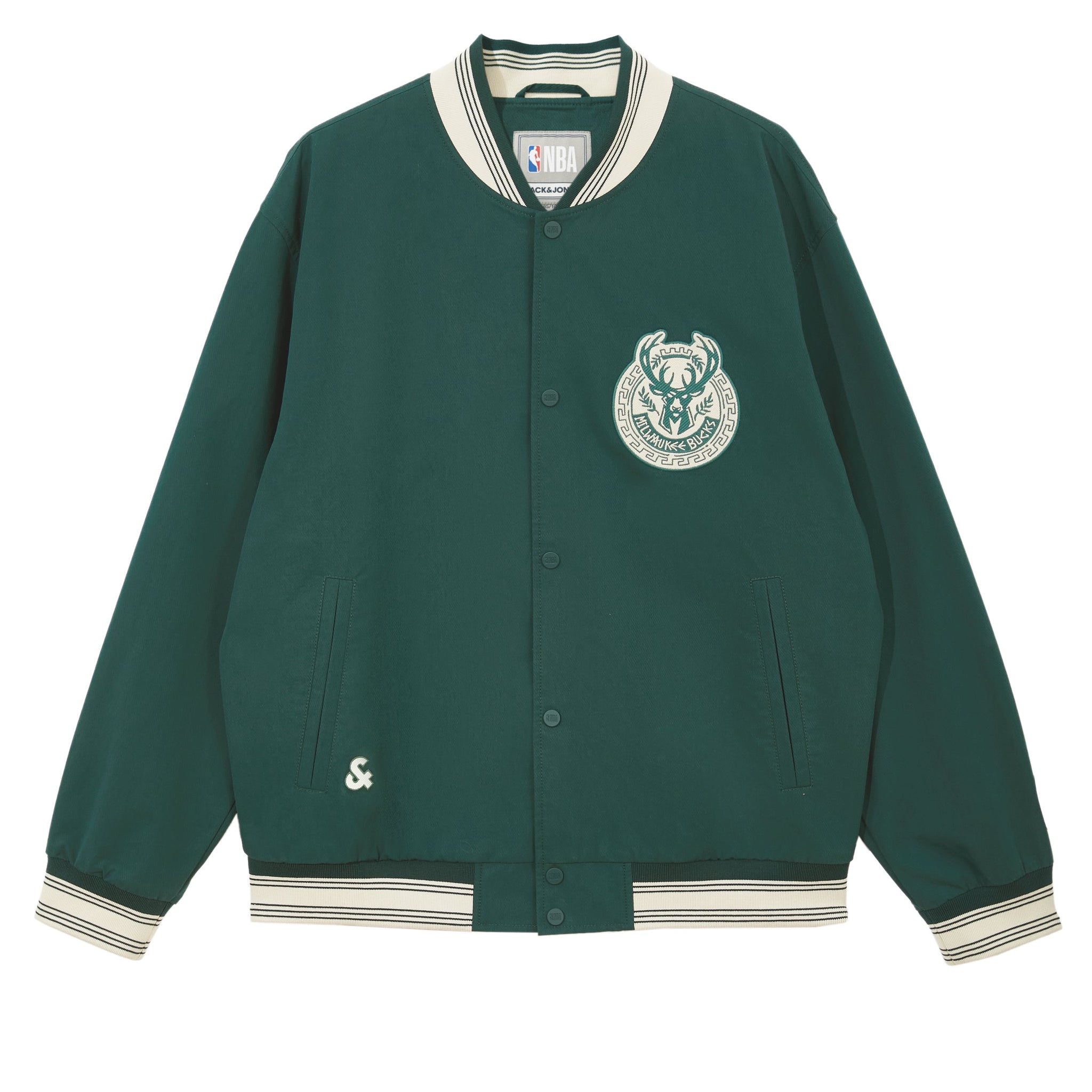 【NBA Collection】NBA Milwaukee Bucks snap-button jacket 